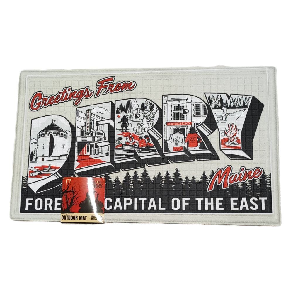 IT Welcome To Derry Maine Vintage Postcard Outdoor Door Mat 18" x 30"